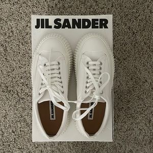 Jil sander lace-up canvas sneaker, off-white, US5.5(EU 36)